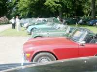 Rallybilar p� rad vid m�let