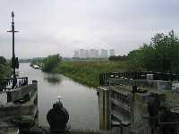 Vy fr�n slussen mot River Trent